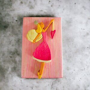 NWOT Mexican Wooden Hand-Crafted Adorable Angel Trinket Jewelry Box